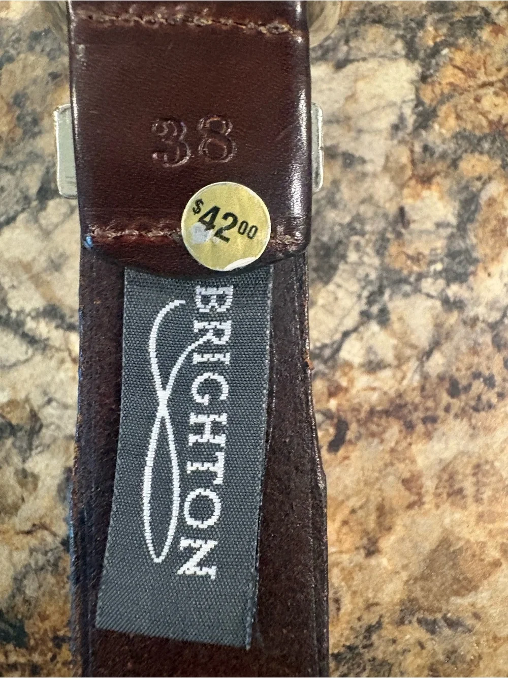Brighton Brown Leather Belt with Silver Buckle